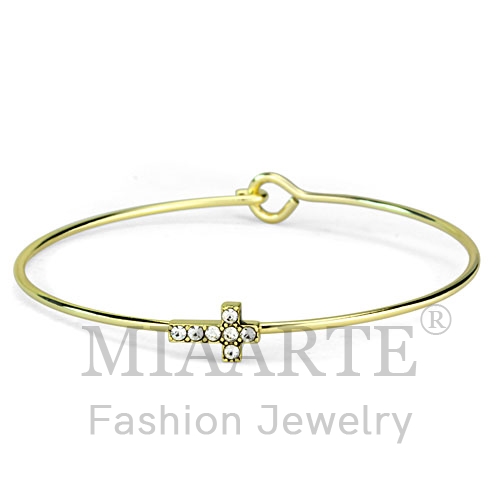 Bangle,Brass,Gold,Top Grade Crystal,Clear