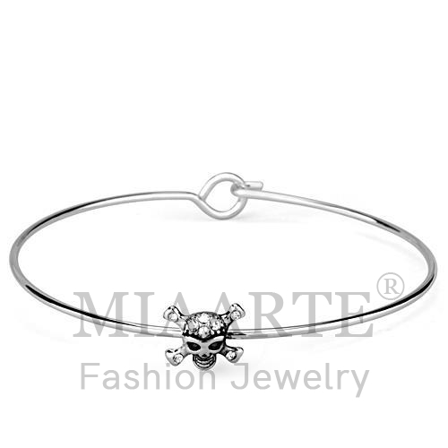 Bangle,Brass,Rhodium,Top Grade Crystal,Clear