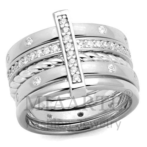 Ring,Sterling Silver,Rhodium,AAA Grade CZ,Clear