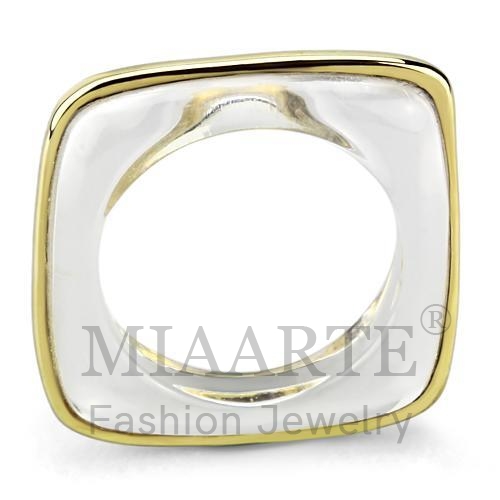 Ring,Brass,IP Gold(Ion Plating),Synthetic,Clear,Synthetic Stone