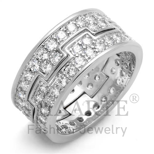 Ring,Brass,Rhodium,AAA Grade CZ,Clear