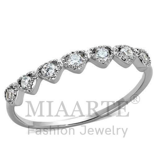 Ring,Brass,Rhodium,AAA Grade CZ,Clear