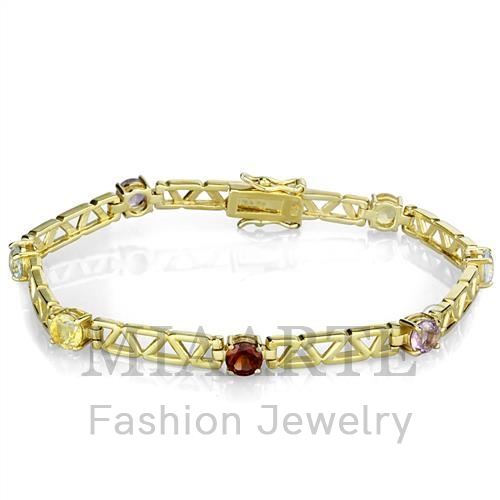 Bracelet,Sterling Silver,Gold,AAA Grade CZ,MultiColor