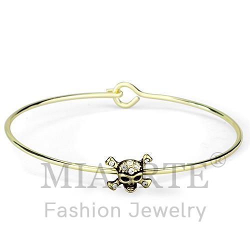 Bangle,Brass,Flash Gold,Top Grade Crystal,Clear