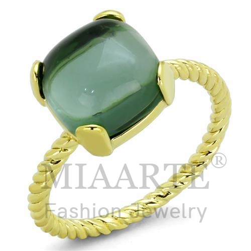 Ring,Brass,Gold,Synthetic,Emerald,Synthetic Glass