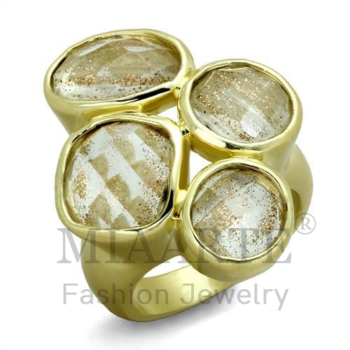 戒指,黃銅,鍍金+拉砂,合成/人造,金黃,合成發晶