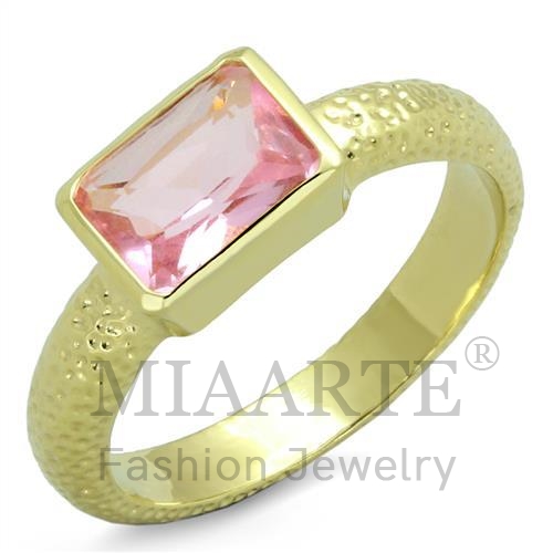 戒指,黃銅,鍍金,合成/人造,粉紅色,合成玻璃