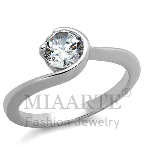 Ring,Brass,Rhodium,AAA Grade CZ,Clear