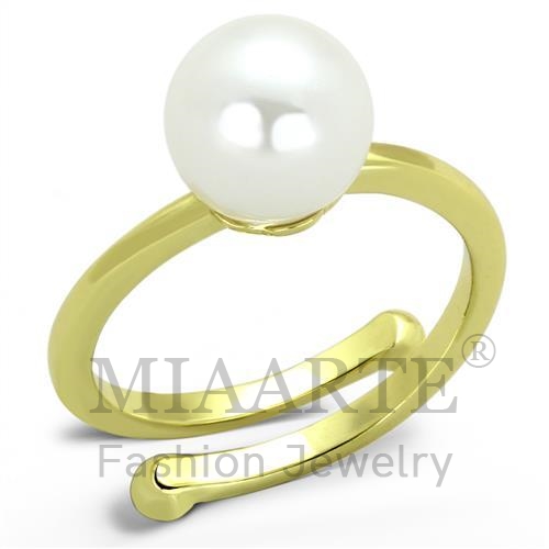 Ring,Brass,Gold,Synthetic,White,Pearl