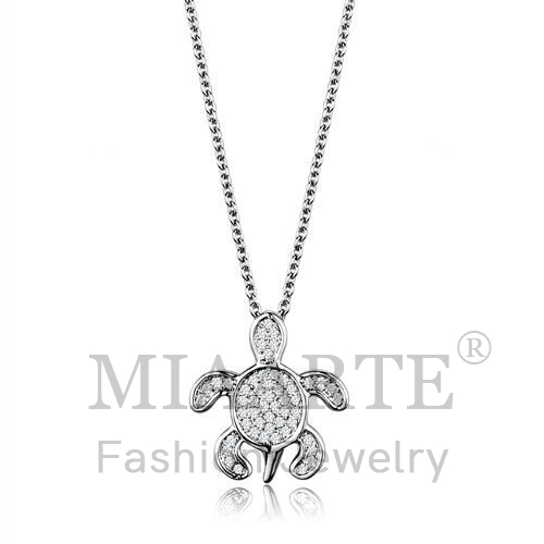 Chain Pendant,Brass,Rhodium,AAA Grade CZ,Clear