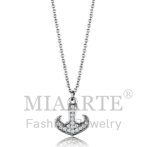 Chain Pendant,Brass,Rhodium,AAA Grade CZ,Clear