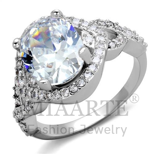 Ring,Brass,Rhodium,AAA Grade CZ,Clear