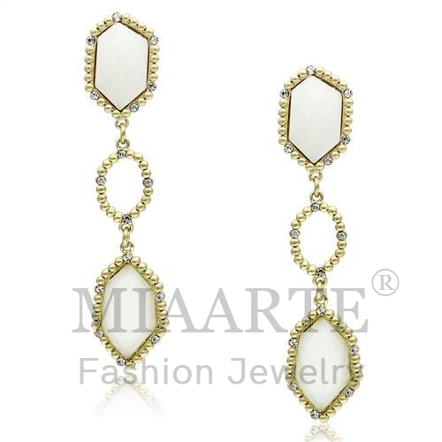 Earrings,Brass,Gold & phll,Synthetic,Clear,Synthetic Stone