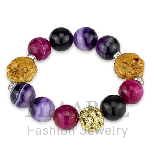 Bracelet,Brass,Two-Tone,Synthetic,MultiColor,Onyx