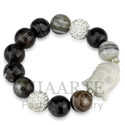 Bracelet,Brass,Rhodium,Synthetic,MultiColor,Onyx