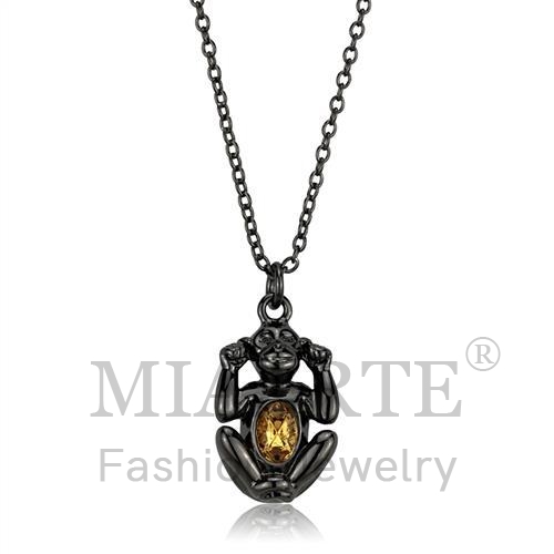 Chain Pendant,Brass,TIN Cobalt Black,Top Grade Crystal,CitrineYellow