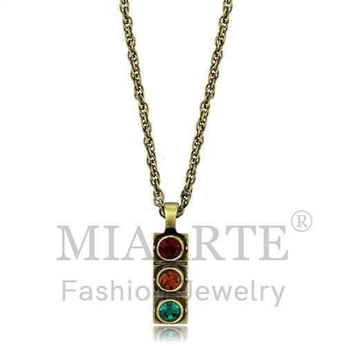 Chain Pendant,Brass,Antique Copper,Top Grade Crystal,MultiColor