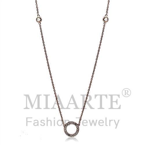 Necklace,Brass,Rose Gold,AAA Grade CZ,Clear