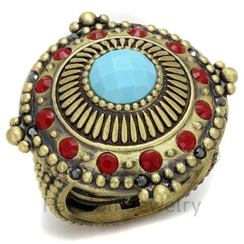 Ring,Brass,Antique Copper,Synthetic,Turquoise,Turquoise