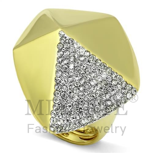 Ring,Brass,Two-Tone,Top Grade Crystal,Clear