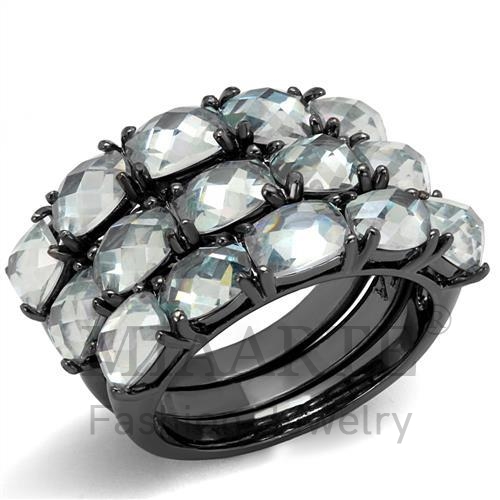 Ring,Brass,TIN Cobalt Black,Top Grade Crystal,BlackDiamond