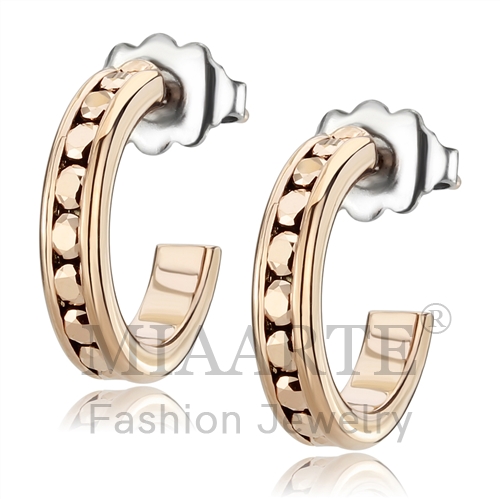 Earrings,Brass,IP Rose Gold(Ion Plating),Top Grade Crystal,Crystal Metal light gold,Round