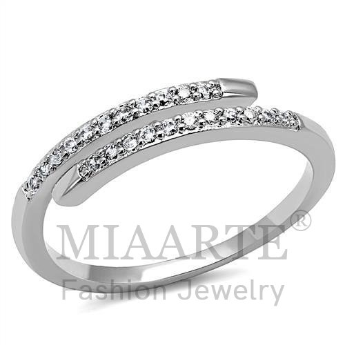 Ring,Brass,Rhodium,AAA Grade CZ,Clear