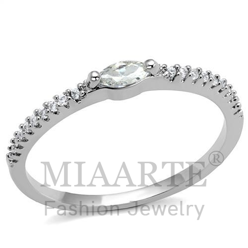 Ring,Brass,Rhodium,AAA Grade CZ,Clear