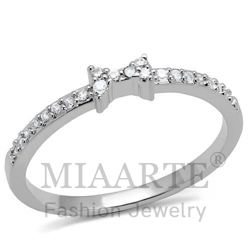 Ring,Brass,Rhodium,AAA Grade CZ,Clear