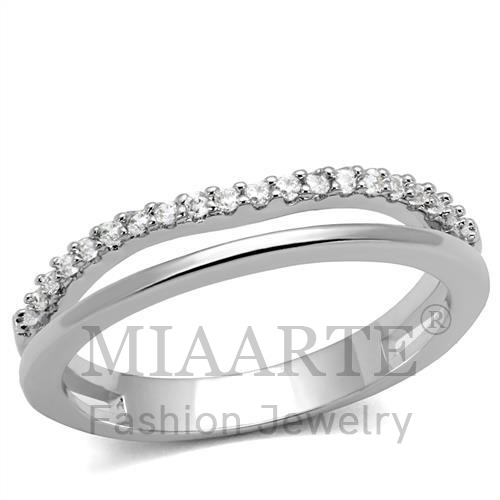 Ring,Brass,Rhodium,AAA Grade CZ,Clear