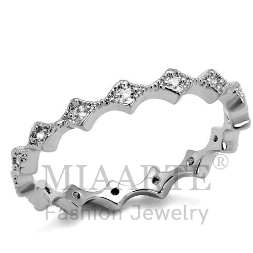 Ring,Brass,Rhodium,AAA Grade CZ,Clear