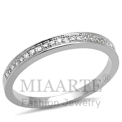 Ring,Brass,Rhodium,AAA Grade CZ,Clear