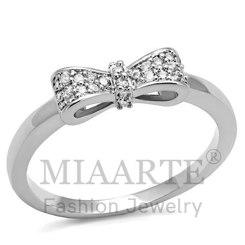 Ring,Brass,Rhodium,AAA Grade CZ,Clear