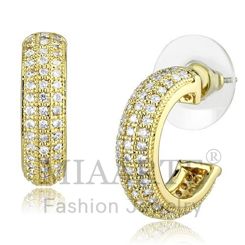 Earrings,Brass,Gold,AAA Grade CZ,Clear