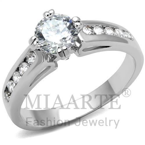 Ring,Brass,Rhodium,AAA Grade CZ,Clear