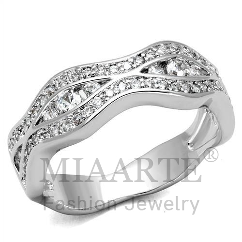 Ring,Brass,Rhodium,AAA Grade CZ,Clear