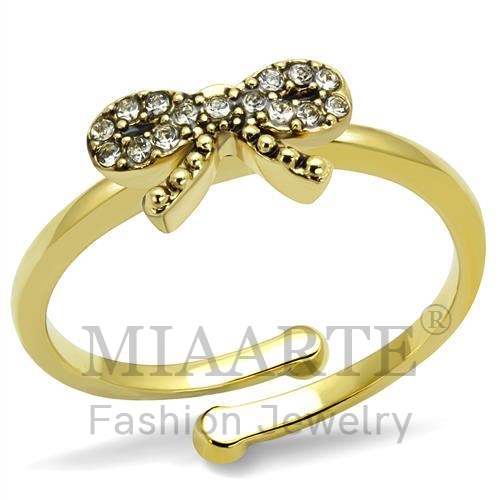 Ring,Brass,Flash Gold,Top Grade Crystal,Clear