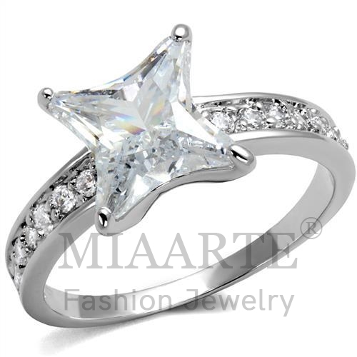 Ring,Brass,Rhodium,AAA Grade CZ,Clear