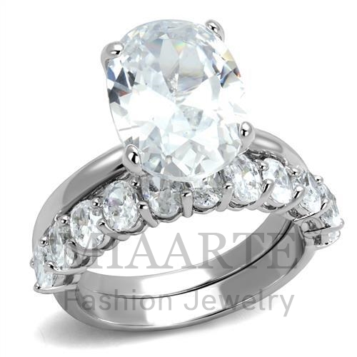 Ring,Brass,Rhodium,AAA Grade CZ,Clear