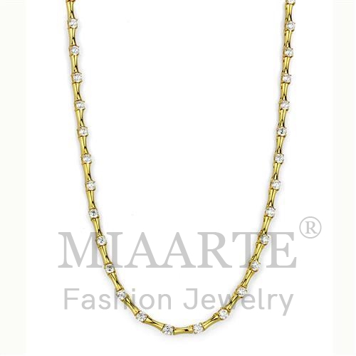 Necklace,Brass,Gold,AAA Grade CZ,Clear