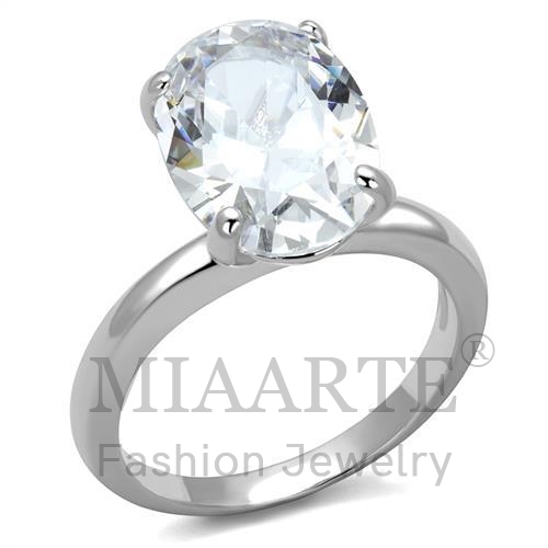 Ring,Brass,Rhodium,AAA Grade CZ,Clear