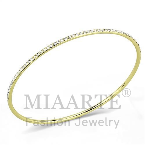 Bangle,Brass,Gold,Top Grade Crystal,Clear