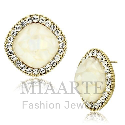 IP Gold(Ion Plating)Precious StoneEarrings