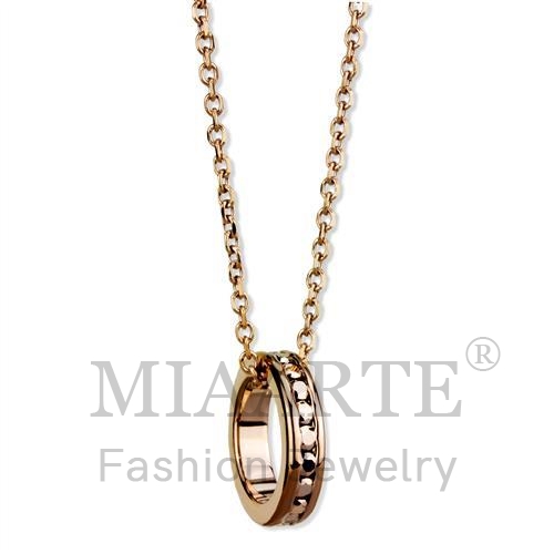 IP Rose Gold(Ion Plating)Top Grade CrystalChain Pendant