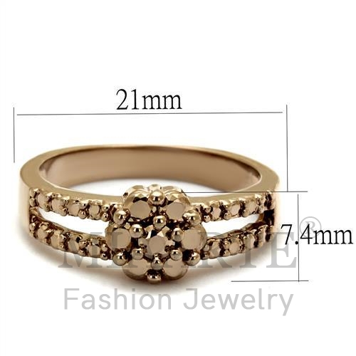 IP Rose Gold(Ion Plating)AAA Grade CZRing