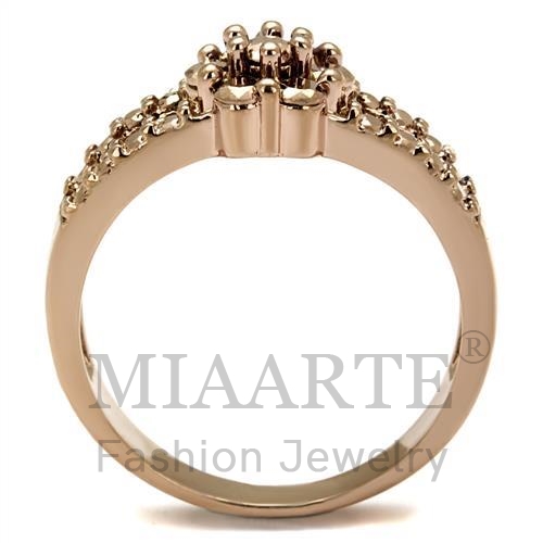 IP Rose Gold(Ion Plating)AAA Grade CZRing