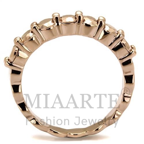 IP Rose Gold(Ion Plating)AAA Grade CZRing