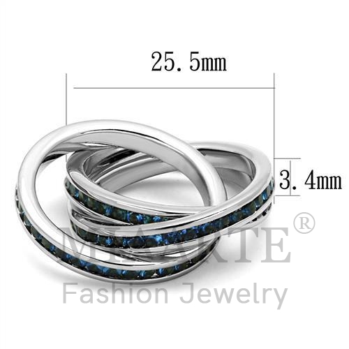 RhodiumSynthetic GlassRing