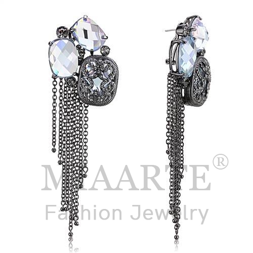 TIN Cobalt BlackAAA Grade CZEarrings