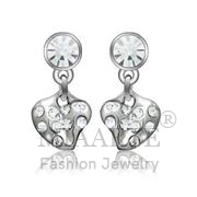 Wholesale Top Grade Crystal, Clear, Rhodium, Women, White Metal, Earrings